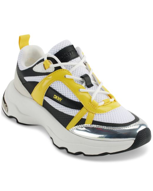 Dkny Juna Lace-Up Running Sneakers Yellow