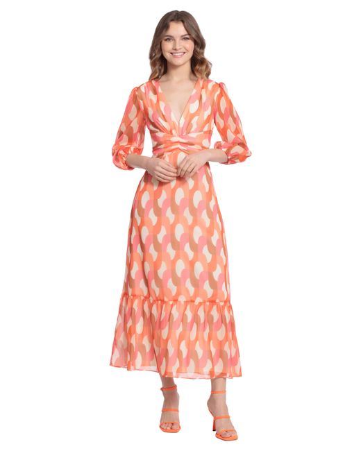 Donna Morgan Geo-Print Maxi Dress