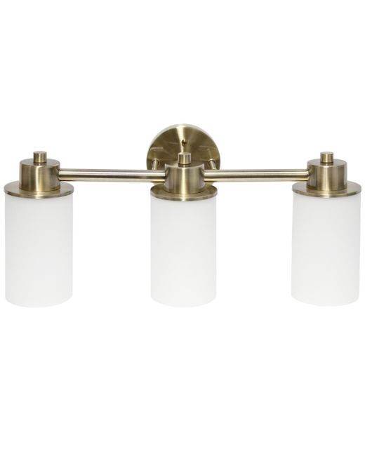 Lalia Home Essentix Contemporary Three Light Metal and Opaque Glass Shade Vanity Uplight Downlight Wall Mounted Fixture