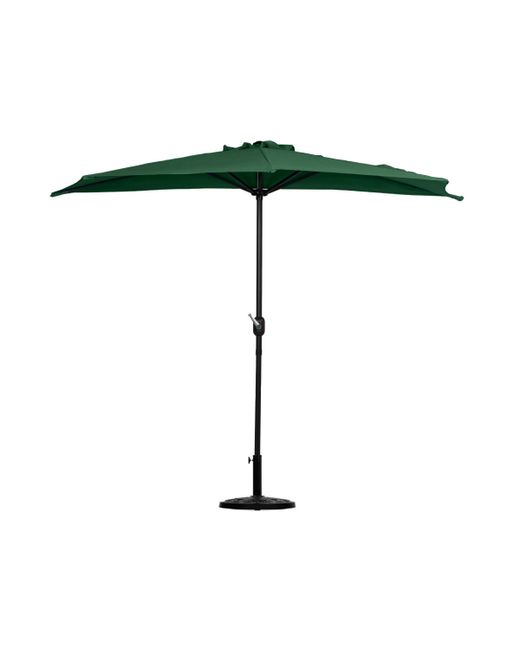 Westintrends 9 Ft Outdoor Patio Half Market Umbrella with Base Set