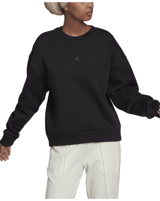 Adidas All Szn Fleece Dropped-Shoulder Crewneck Sweatshirt