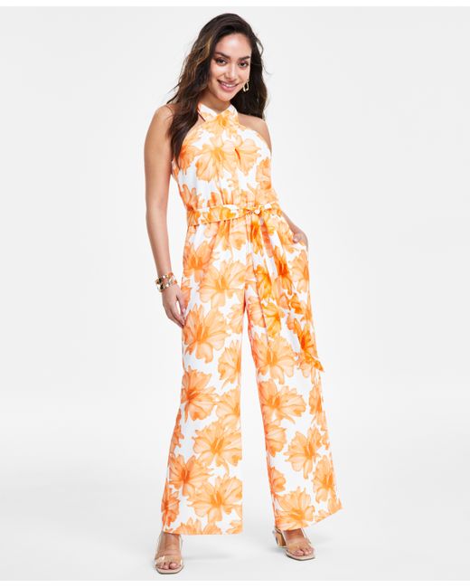 I.N.C. International Concepts Petite Printed Halter Jumpsuit Created for
