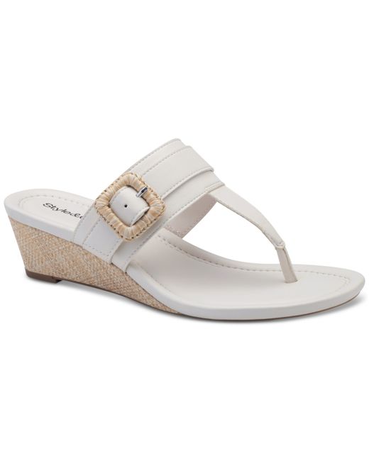Style & Co Polliee Buckled Thong Wedge Sandals Created for