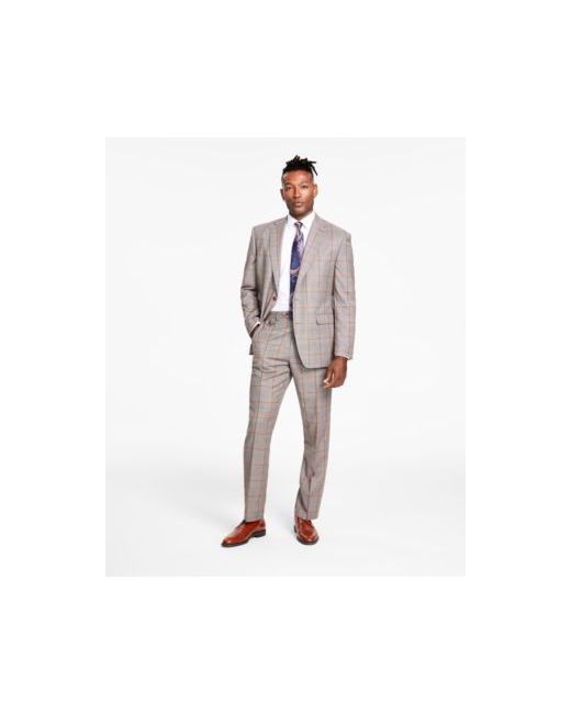 Tayion Collection Classic Fit Windowpane Suit