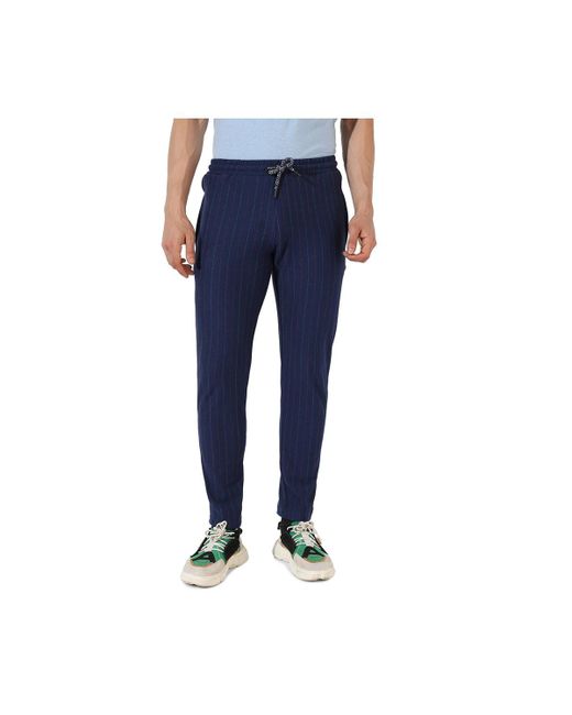 Campus Sutra Unbalanced Striped Casual Joggers
