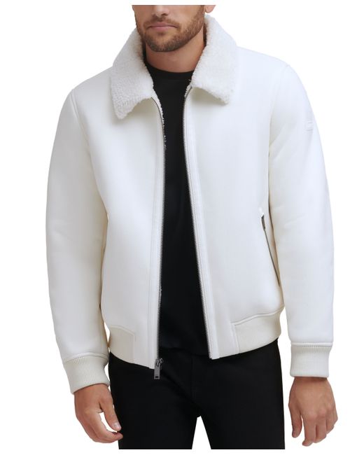 Dkny Faux Shearling Bomber Jacket with Fur Collar Created for