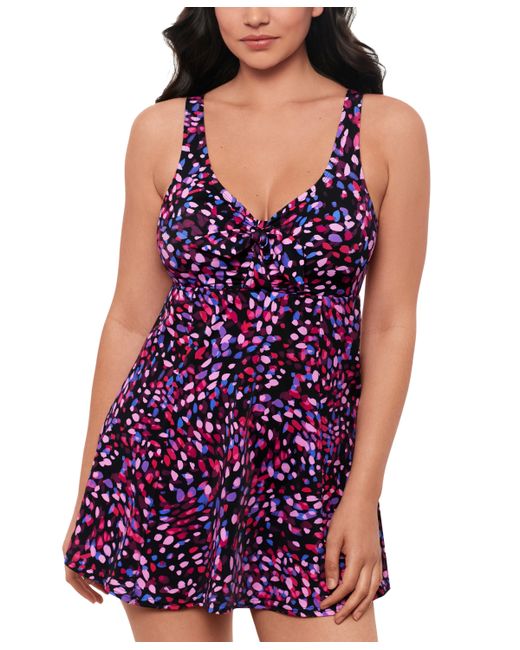 Swim Solutions Abstract Printed One-Piece Swimsuit Created for