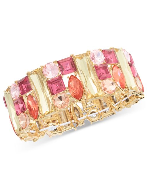 I.N.C. International Concepts Tone Mixed Cut Multicolor Crystal Stretch Bracelet Created for