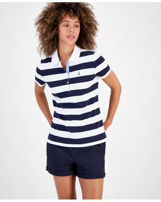 Nautica Jeans Striped Polo Top