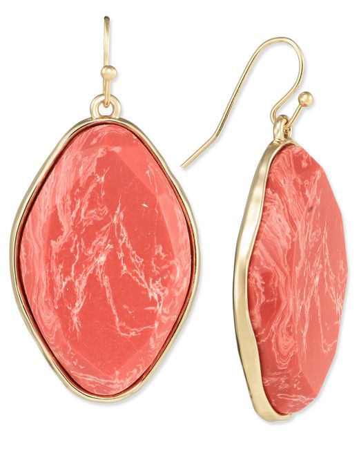 Style & Co Gold-Tone Oval Stone Drop Earrings Created for