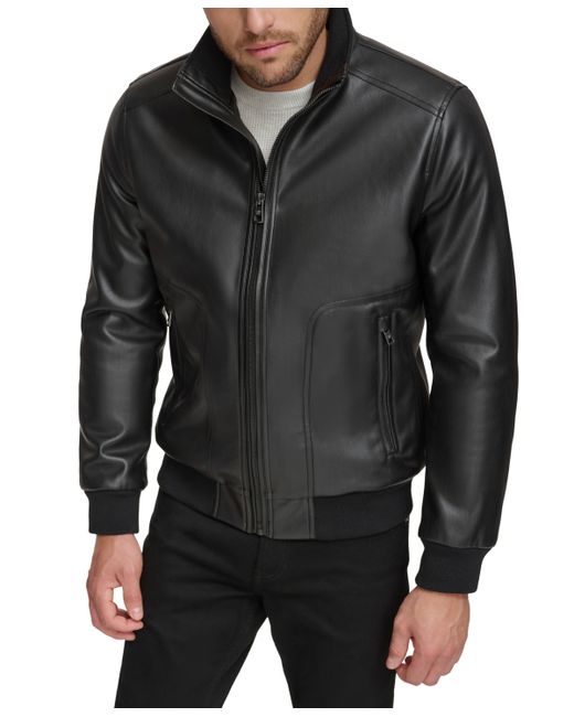 Calvin Klein Faux-Leather Bomber Jacket