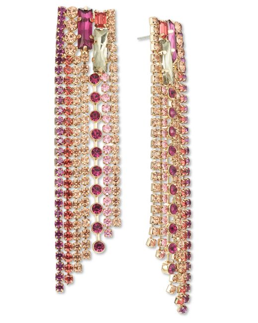 I.N.C. International Concepts Gold-Tone Mixed Crystal Fringe Statement Earrings Created for