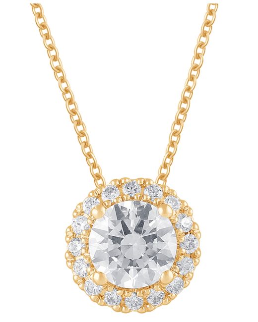 Badgley Mischka Lab Grown Diamond Halo 18 Pendant Necklace 1-1/5 ct. t.w. 14k White or Rose Gold