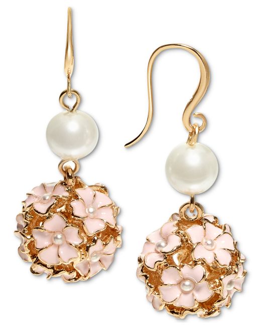 Charter Club Tone Imitation Pearl Flower Cluster Drop Earrings Created for