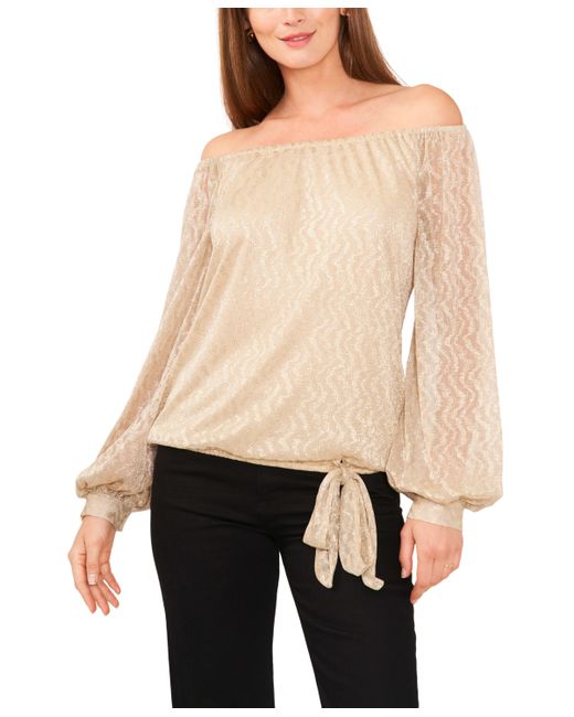 Vince Camuto Metallic Printed Off-The-Shoulder Top