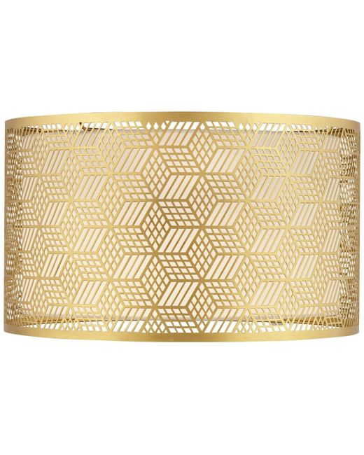 Springcrest Finish Laser Cut Metal Large Drum Lamp Shade 17 Top x Bottom 10 High Spider Replacement Spring crest