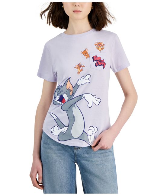 Tom and Jerry Juniors Short-Sleeve Graphic Pocket Tee