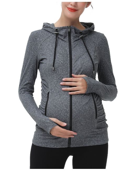 Kimi + Kai Maternity Essential Ruched Hooded Active Jacket