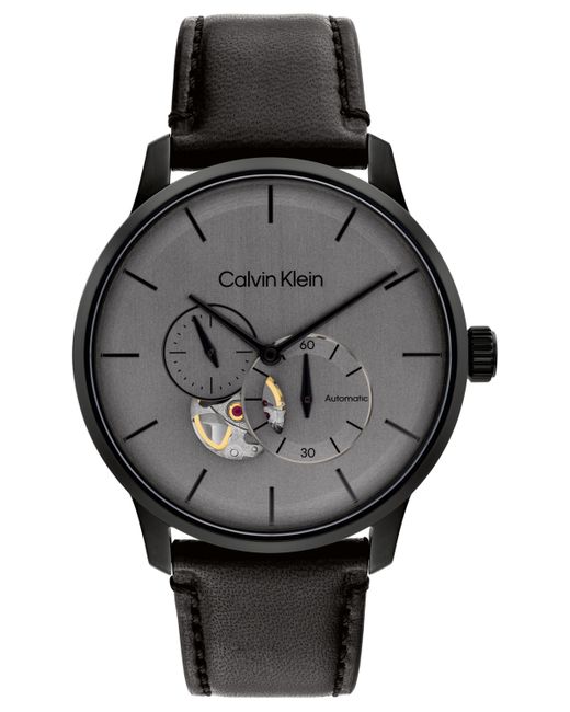 Calvin Klein Automatic Timeless Leather Strap Watch 42mm