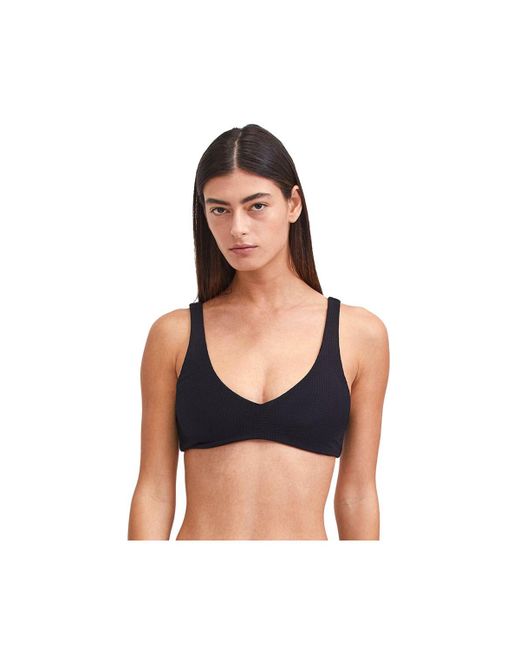 Gottex Solid Textured V neck Bikini swim top