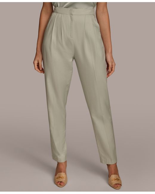 Donna Karan Pleat-Front Cotton Pants