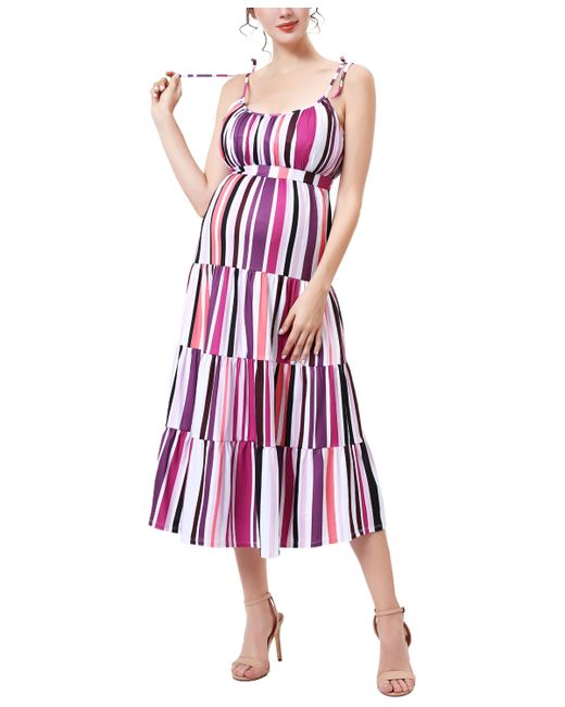 Kimi + Kai Maternity Fit and Flare Ruffle Dress