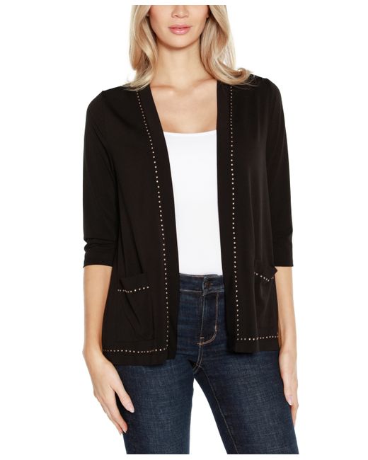 belldini Label Embellished Open-Front Knit Cardigan
