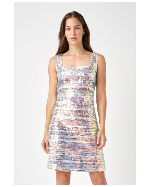 English Factory Striped Woven A-line Mini Dress With Sequins