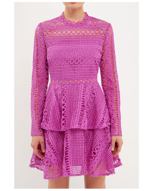 Endless Rose Crochet Lace Mini Dress