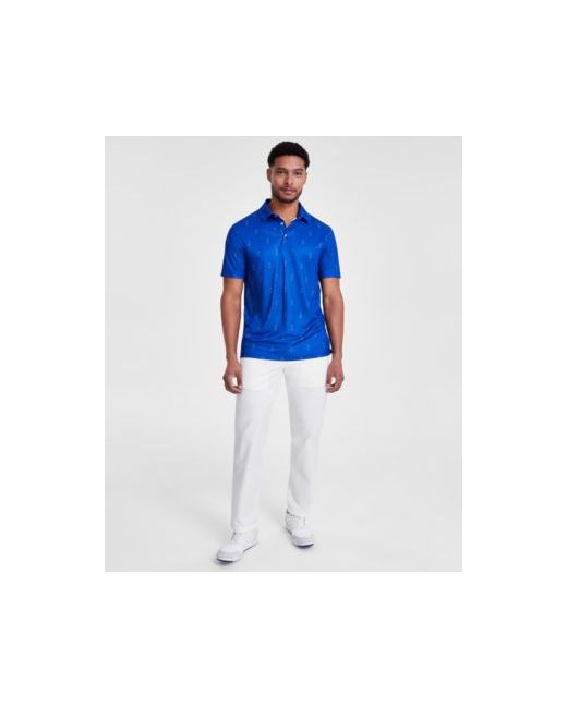 Club Room Regular Fit Golfer Print Tech Polo Shirt Solid Pants Created For
