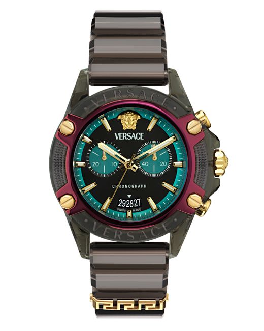 Versace Swiss Chronograph Silicone Strap Watch 44mm