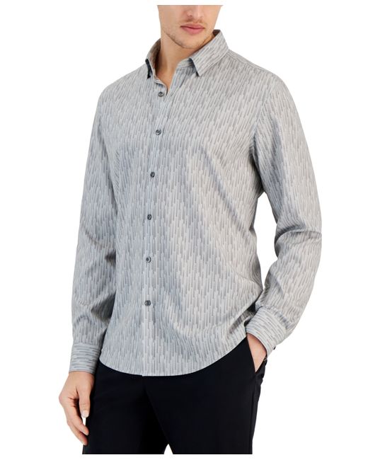 Alfani Regular-Fit Stripe Stretch Shirt Created for