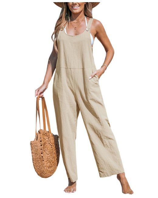 Cupshe Tapered Pinafore Jumpsuit khaki