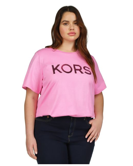 Michael Kors Michael Plus Sequin Logo Cotton T-Shirt