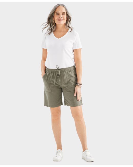 Style & Co Cotton Drawstring Pull-On Shorts Regular Petite Created for