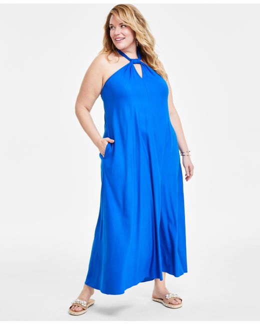 I.N.C. International Concepts Plus Linen-Blend Maxi Dress Created for