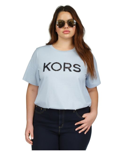 Michael Kors Michael Plus Sequin Logo Cotton T-Shirt
