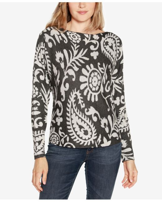 belldini Dolman Sleeve Paisley Sweater