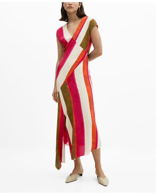 Mango Cut-Out Striped Dress