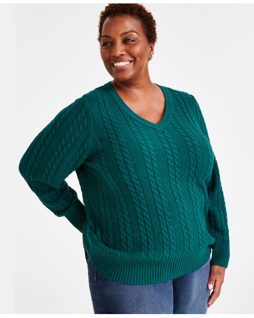 Style & Co Plus Cable Knit Sweater Created for