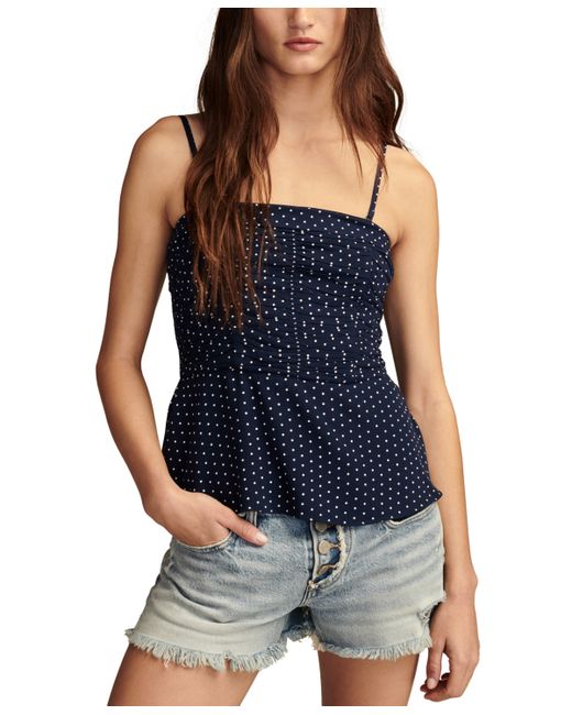 Lucky Brand Ruched Polka Dot Tube Top