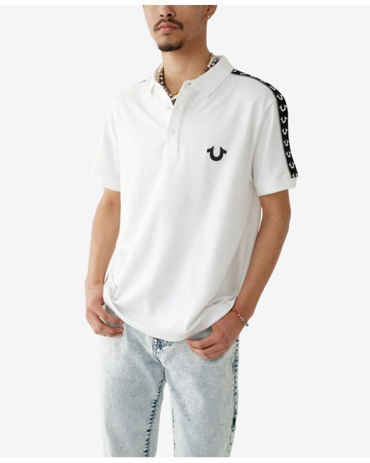 True Religion Short Sleeve Damask Polo Shirt