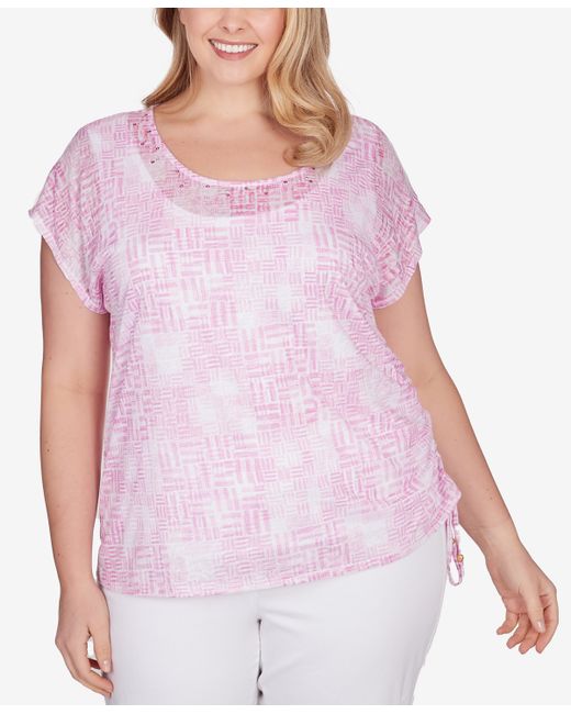 Hearts Of Palm Plus Spring Into Action Printed Top