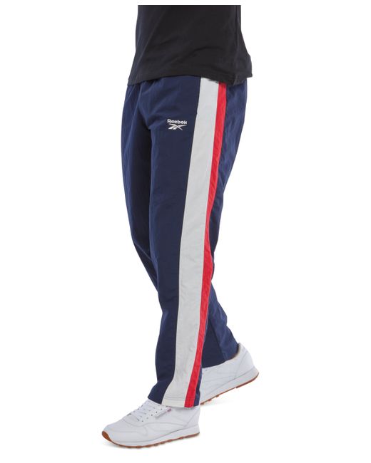 Reebok Ivy League Regular-Fit Colorblocked Crinkled Track Pants navy/white