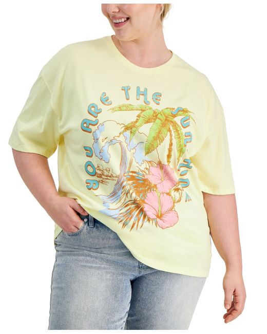 Rebellious One Trendy Plus Sunshine Graphic Print Boyfriend T-Shirt