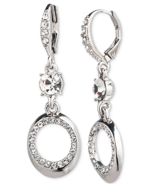 Givenchy Pave Crystal Double Drop Earrings