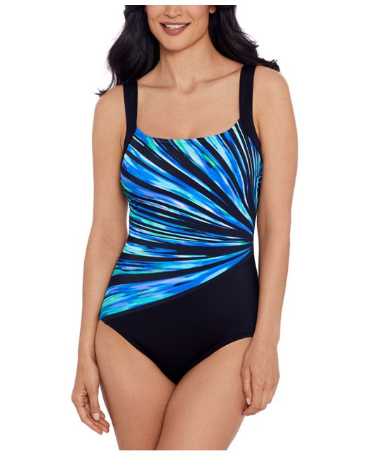 Swim Solutions Bust Illusion One-Piece Swimsuit Created for