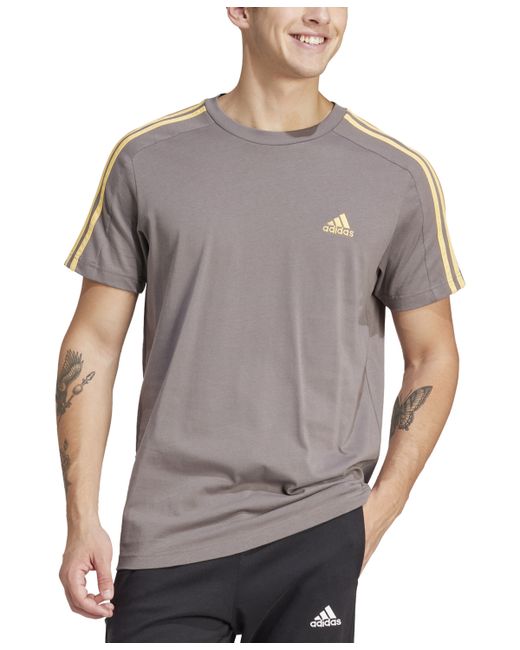 Adidas Essentials 3-Stripes Regular-Fit Logo Graphic T-Shirt Semi Spark
