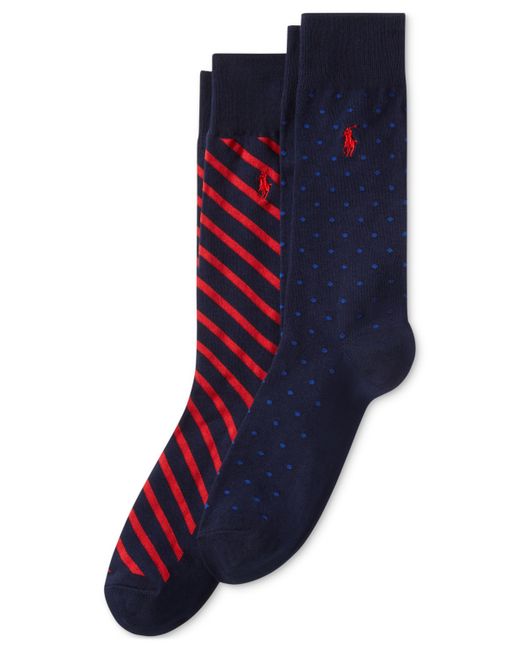 Polo Ralph Lauren Dot Stripe Slack Socks 2-Pack
