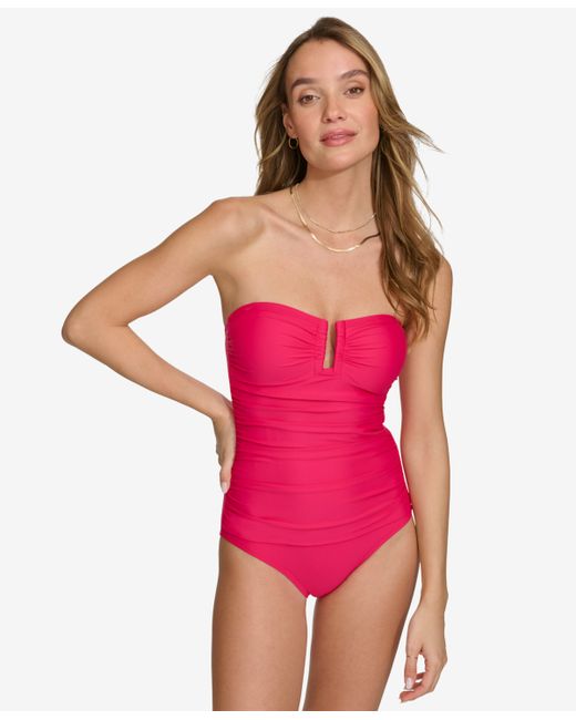 Dkny Shirred One-Piece Swimsuit